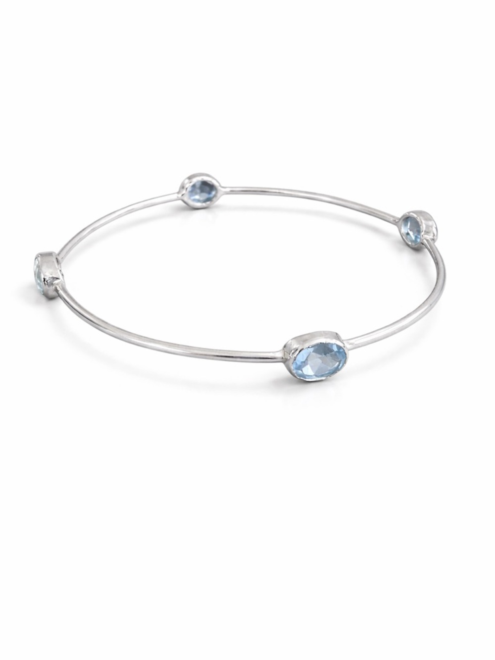 Sterling Silver Blue Topaz Bangle Bracelet New